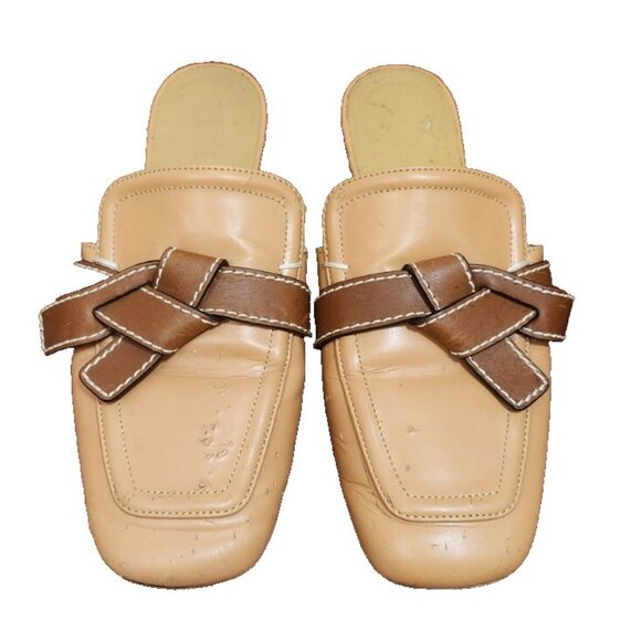 Loewe GATE FLAT MULES, Low Heel Leather Warm Desert Women's Ital EU 38/7.5 US - Picture 3 of 13